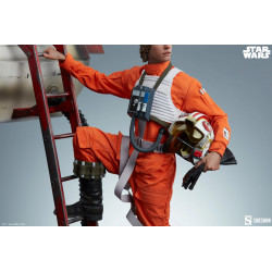 Statue Luke Skywalker & X-Wing : Red Five Standing By Premium Format Sideshow Star Wars