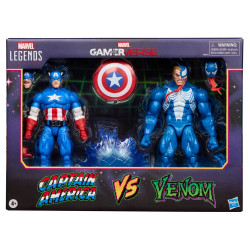 Pack 2 Figurines Captain America Vs Venom Gamerverse Hasbro Marvel Legends Series