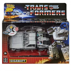 TRANSFORMERS X BACK TO THE FUTURE Figurine Gigawatt Delorean Hasbro