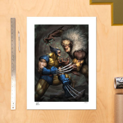 Impression Art Print Wolverine vs Sabretooth Sideshow Marvel