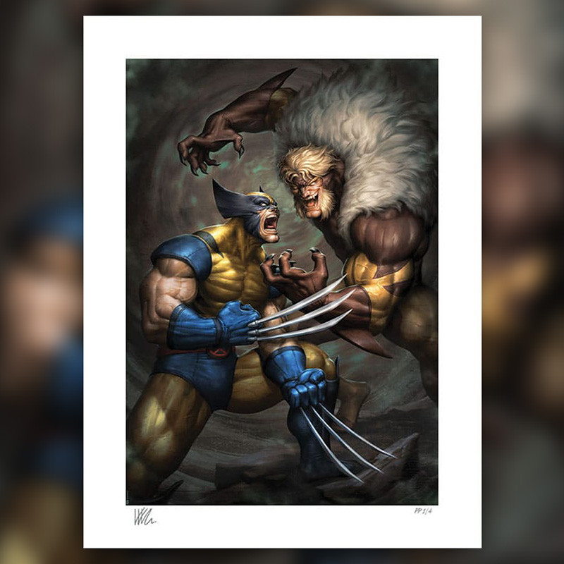 Impression Art Print Wolverine vs Sabretooth Sideshow Marvel