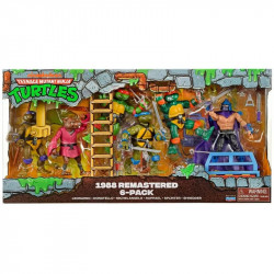 Pack 6 Figurines TMNT 1988 Remastered Playmates Tortues Ninja