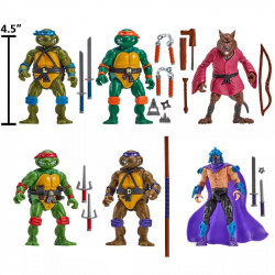 Pack 6 Figurines TMNT 1988 Remastered Playmates Tortues Ninja