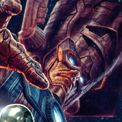 Impression Art Print Galactus and the Silver Surfer Sideshow Marvel