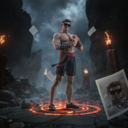 Statue Johnny Cage Art Scale Iron Studios Mortal Kombat