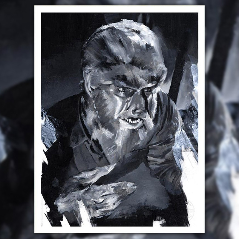 Impression Art Print The Wolf Man Sideshow Le Loup-garou