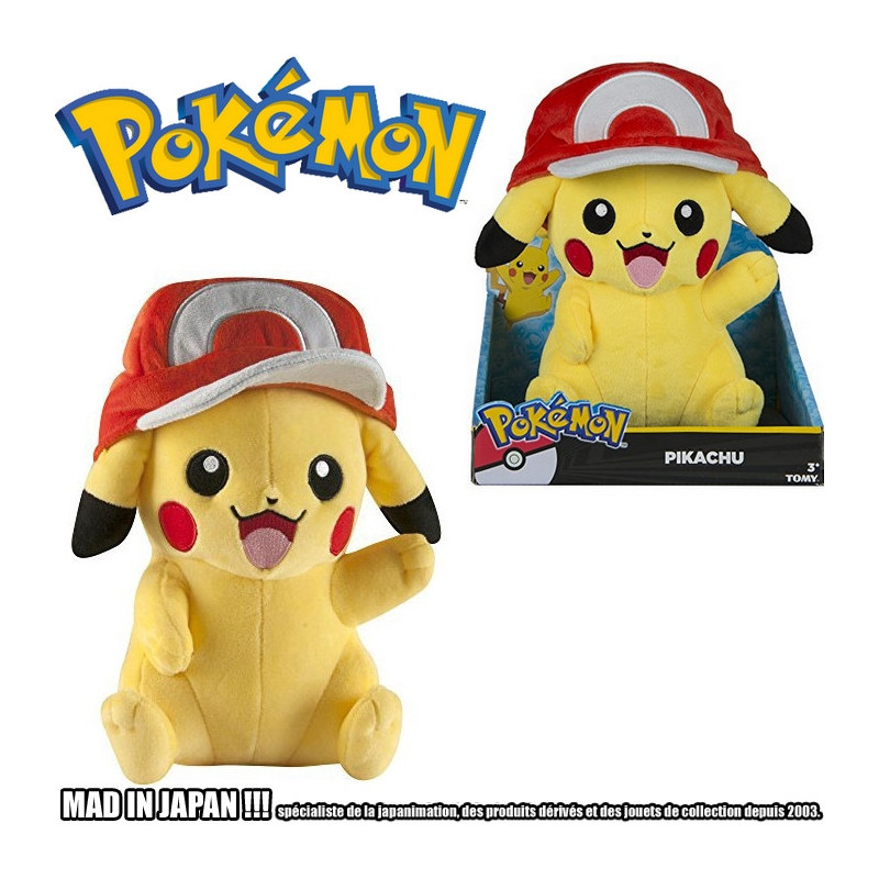 POKEMON Peluche Pikachu Ash Cap Tomy