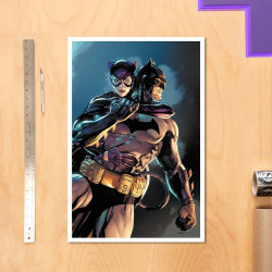 Impression Art Print Batman & Catwoman Sideshow DC Comics