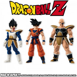 DRAGON BALL Z Pack figurines Shodo Vegeta + Son Goku + Nappa Bandai