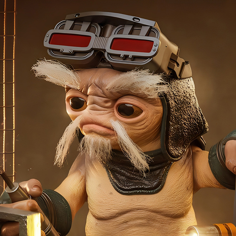 Figurine Taille Réelle Anzellan Droidsmith Hot Toys Star Wars The Mandalorian