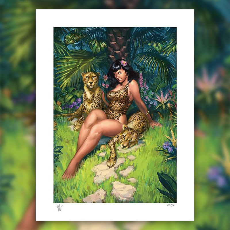 Impression Art Print Jungle Bettie Sideshow Bettie Page