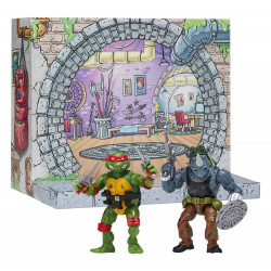 Figurines Raphael vs Rocksteady 1988 Remastered Playmates Tortues Ninja