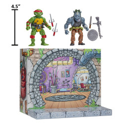 Figurines Raphael vs Rocksteady 1988 Remastered Playmates Tortues Ninja