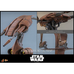 Set Figurine Battle Droid & STAP Hot Toys Star Wars