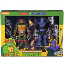 TORTUES NINJA Pack Figurines Raphael vs Foot Soldier Neca