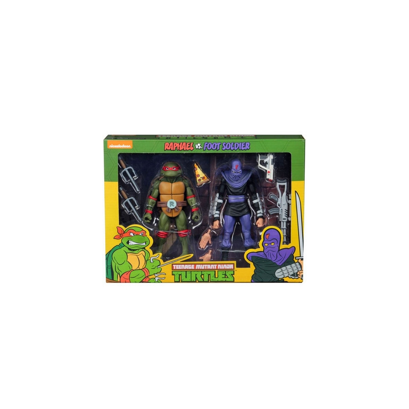 TORTUES NINJA Pack Figurines Raphael vs Foot Soldier Neca