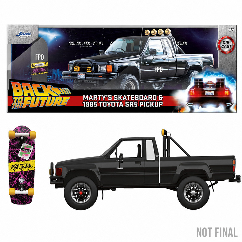 Marty's Skateboard & 1985 Toyota SR5 Pickup 1/24ème Jada Toys Retour vers le futur