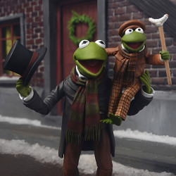 Pack 2 Figurines Kermit & Robin Ultimate Neca Noël chez les Muppets