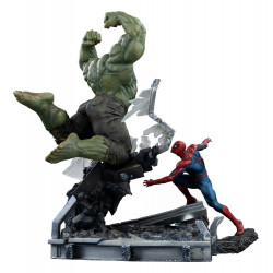 MARVEL COMICS Statue Art Scale Spider-Man vs Hulk Iron Studios