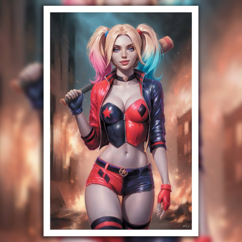 Impression Art Print Harley Quinn Sideshow DC Comics