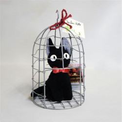 KIKI LA PETITE SORCIERE Peluche officielle Jiji en cage 22 cm