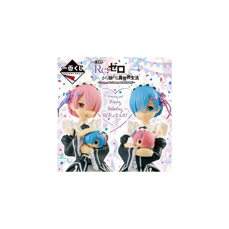 RE:Zero 1 Ticket Loterie Ichiban Kuji Joyeux anniversaire REM & RAM ! Banpresto RE:Zero 1 Ticket Loterie Ichiban Kuji Joyeux anniversaire REM & RAM ! Banpresto
