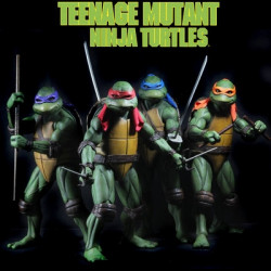 TORTUES NINJA Pack 4 figurines 14 1990 Movie Version Neca