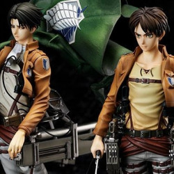 ATTACK ON Titan Pack Figurines Eren Yeager & Levi Ackerman Hobby Max