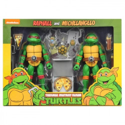 TORTUES NINJA Pack Figurines Michelangelo & Raphael Neca