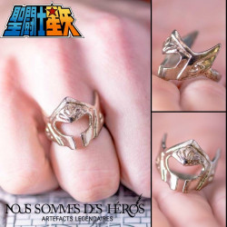  SAINT SEIYA Bague Chevalier Du Verseau Plaqué Or NSDH