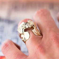 SAINT SEIYA Bague Chevalier Des Gémeaux Plaqué Or NSDH