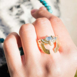 SAINT SEIYA Bague Chevalier De La Vierge Plaqué Or NSDH