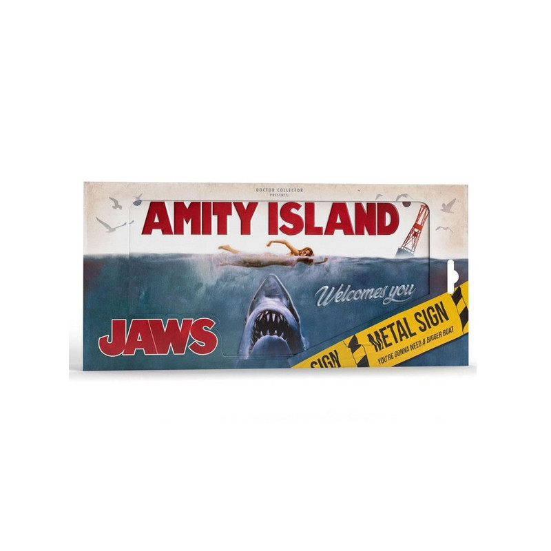 LES DENTS DE LA MER Plaque Métal Jaws Amity Island